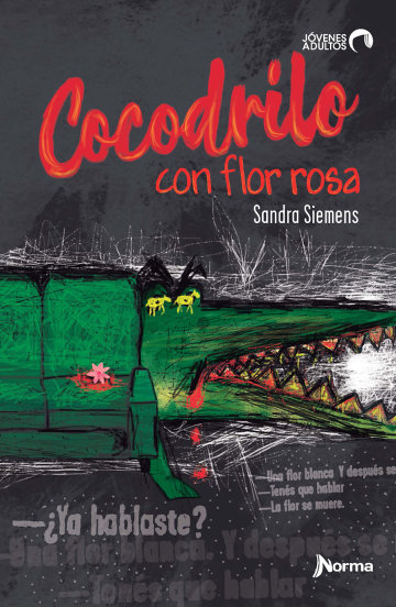 Portada Cocodrilo con flor rosa